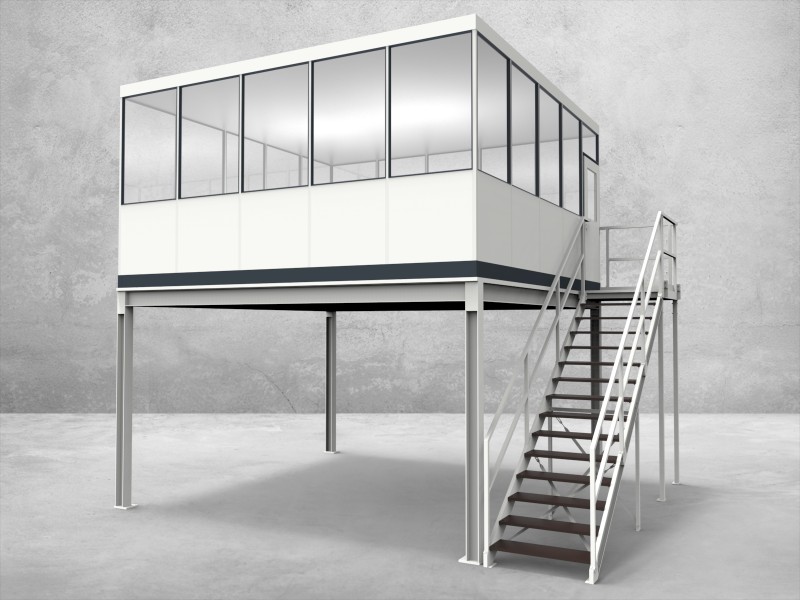 Hallenbüros auf Stahlbau