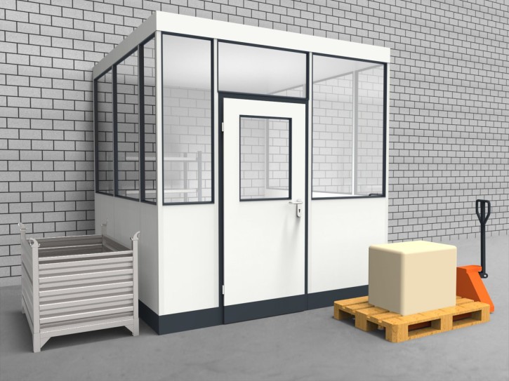 Hallenbüro 3-seitig 2,50 x 2,50 m 6,25 m² (HB3-2525)