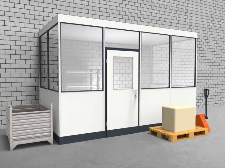 Hallenbüro 3-seitig 4,00 x 2,00 m 8 m² (HB3-4020) Hallenbüro 3-seitig 4,00 x 2,00 m 8 m² (HB3-4020)