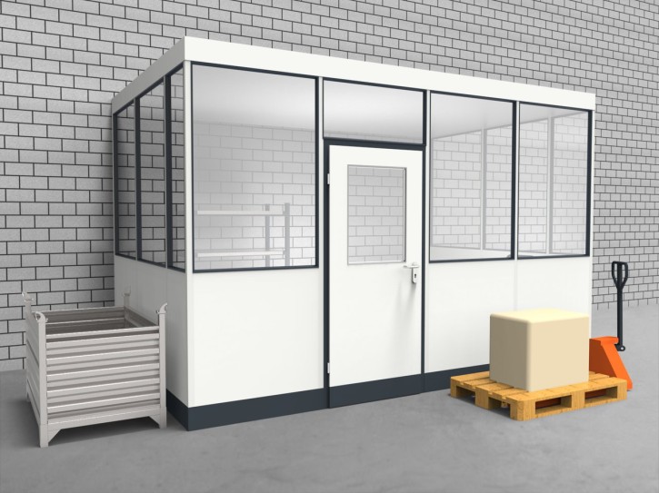 Hallenbüro 3-seitig 4,00 x 2,50 m 10 m² (HB3-4025) Hallenbüro 3-seitig 4,00 x 2,50 m 10 m² (HB3-4025)