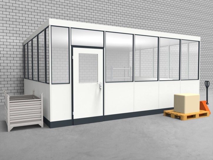 Hallenbüro 3-seitig 5,50 x 4,50 m 24,75 m² (HB3-5545) Hallenbüro 3-seitig 5,50 x 4,50 m 24,75 m² (HB3-5545)