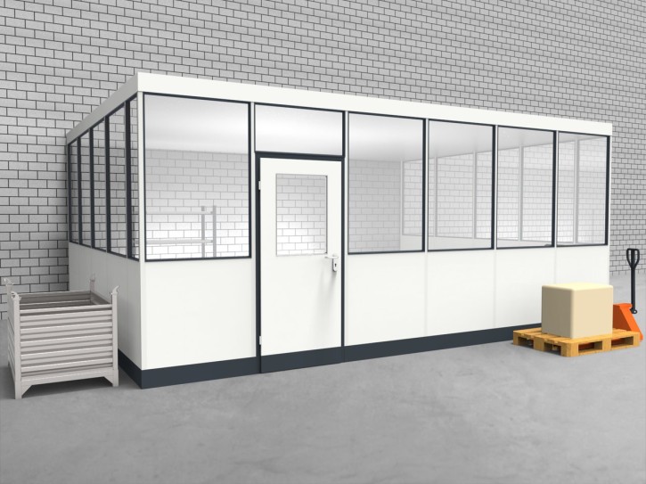 Hallenbüro 3-seitig 6,00 x 4,50 m 27 m² (HB3-6045) Hallenbüro 3-seitig 6,00 x 4,50 m 27 m² (HB3-6045)