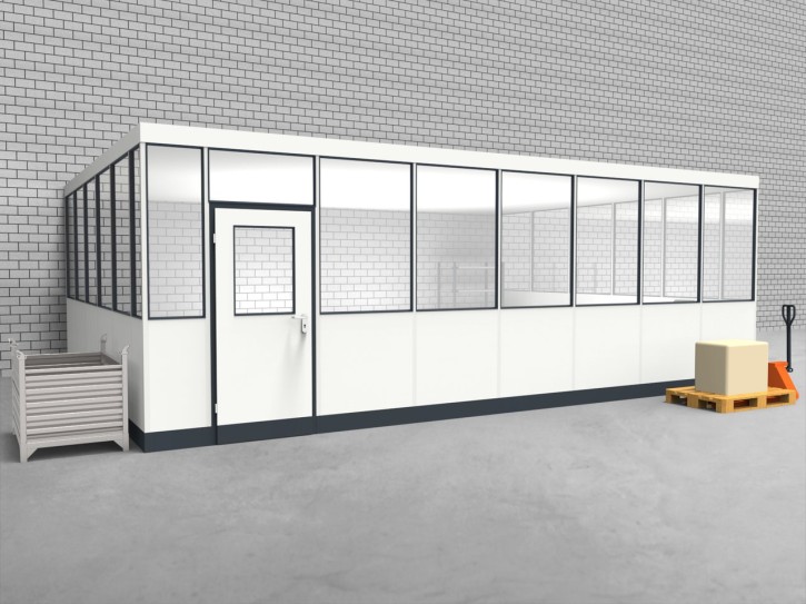Hallenbüro 3-seitig 7,50 x 5,50 m 41,25 m² (HB3-7555)