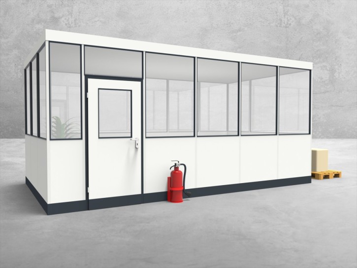 Hallenbüro 4-seitig 5,50 x 3,00 m 16,5 m² (HB4-5530)