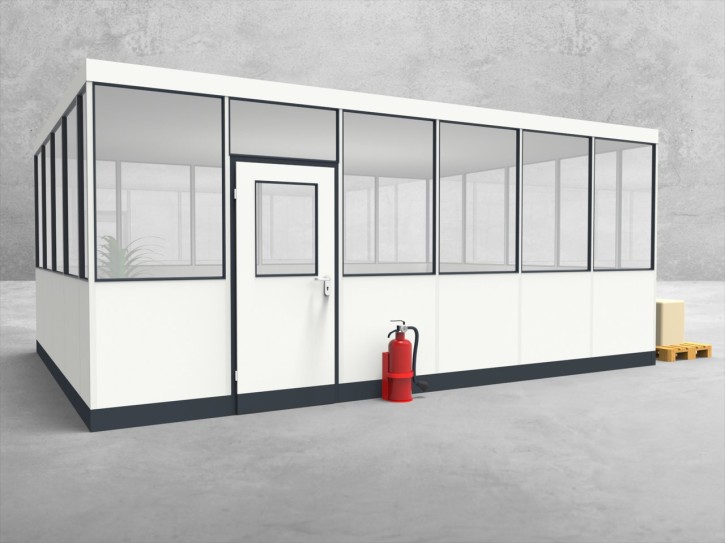 Hallenbüro 4-seitig 6,00 x 4,50 m 27 m² (HB4-6045) Hallenbüro 4-seitig 6,00 x 4,50 m 27 m² (HB4-6045)