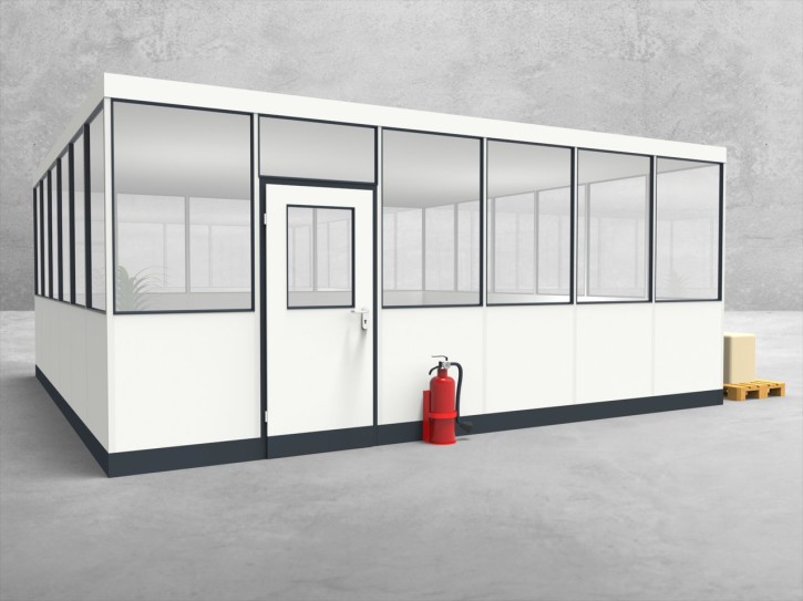 Hallenbüro 4-seitig 6,00 x 6,00 m 36 m² (HB4-6060) Hallenbüro 4-seitig 6,00 x 6,00 m 36 m² (HB4-6060)