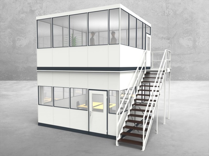 Hallenbüro als Doppelstock 4-seitig 4,50 x 4,50 m 20,25 m² (HD4-4545) Hallenbüro als Doppelstock 4-seitig 4,50 x 4,50 m 20,25 m² (HD4-4545)