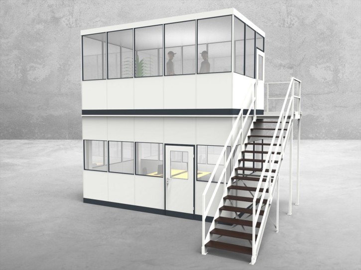 Hallenbüro als Doppelstock 4-seitig 5,00 x 3,00 m 15 m² (HD4-5030) Hallenbüro als Doppelstock 4-seitig 5,00 x 3,00 m 15 m² (HD4-5030)