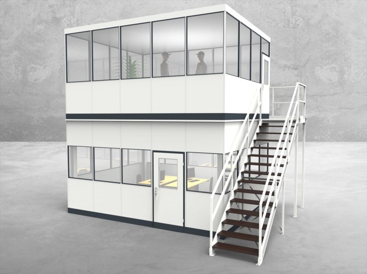 Hallenbüro als Doppelstock 4-seitig 5,00 x 4,00 m 20 m² (HD4-5040) Hallenbüro als Doppelstock 4-seitig 5,00 x 4,00 m 20 m² (HD4-5040)