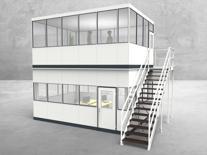 Hallenbüro als Doppelstock 4-seitig 5,50 x 4,00 m 22 m² (HD4-5540) Hallenbüro als Doppelstock 4-seitig 5,50 x 4,00 m 22 m² (HD4-5540)