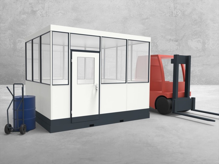 Mobiles Hallenbüro 4-seitig 3,50 x 3,00 m 10,5 m² (HM4-3530)