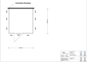 Hallenbüro 3-seitig 2,50 x 2,50 m 6,25 m² (HB3-2525)
