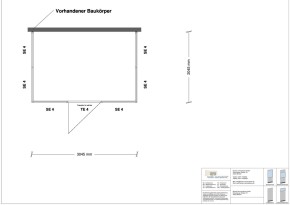 Hallenbüro 3-seitig 3,00 x 2,00 m 6 m² (HB3-3020)