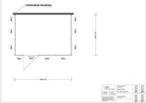 Hallenbüro 3-seitig 3,50 x 2,50 m 8,75 m² (HB3-3525)