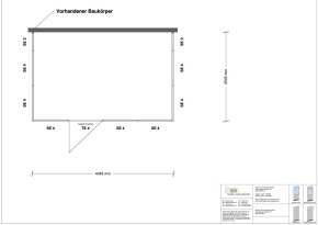 Hallenbüro 3-seitig 4,00 x 2,50 m 10 m² (HB3-4025)