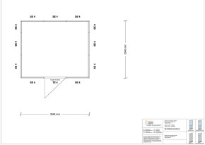 Hallenbüro 4-seitig 3,00 x 2,50 m 7,5 m² (HB4-3025)