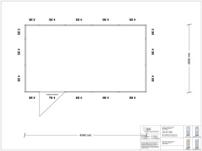 Hallenbüro 4-seitig 4,50 x 2,50 m 11,25 m² (HB4-4525)