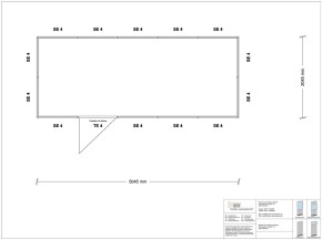 Hallenbüro 4-seitig 5,00 x 2,00 m 10 m² (HB4-5020)