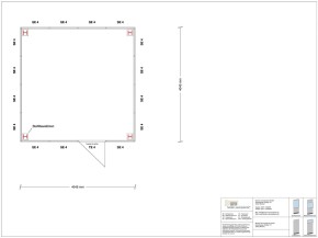 Hallenbüro als Doppelstock 4-seitig 4,00 x 4,00 m 16 m² (HD4-4040)