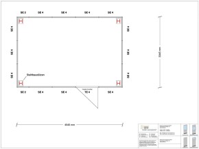 Hallenbüro als Doppelstock 4-seitig 4,50 x 3,00 m 13,5 m² (HD4-4530)