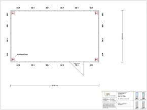 Hallenbüro als Doppelstock 4-seitig 6,00 x 3,50 m 21 m² (HD4-6035)